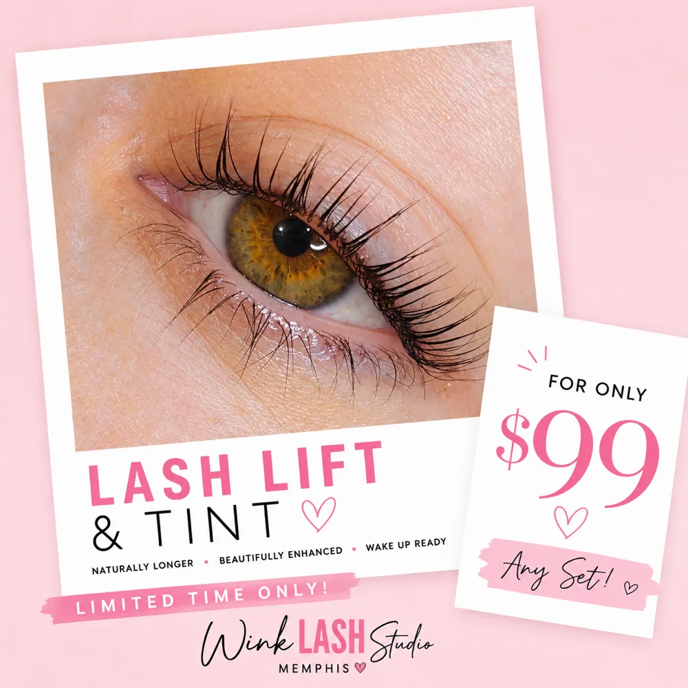 Lash lift and tint at Wink Lash Studio in East Memphis